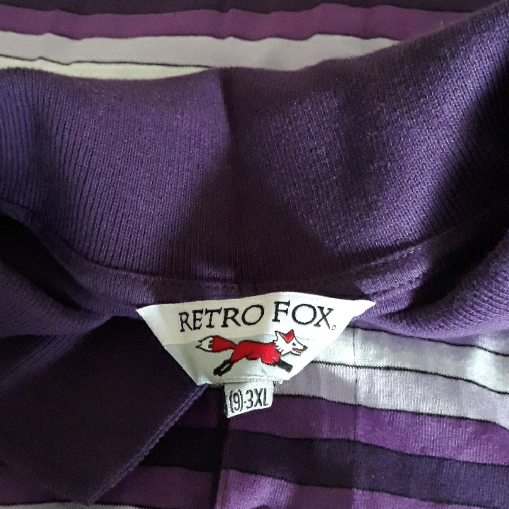 (((RETRO FOX))) SHORT SLEEVE Polo Shirt. Size: 3XL